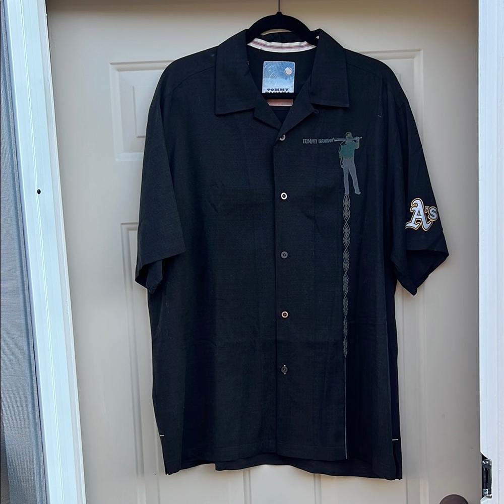 Tommy Bahama x Oakland A’s Black Baseball Shirt (Size L)